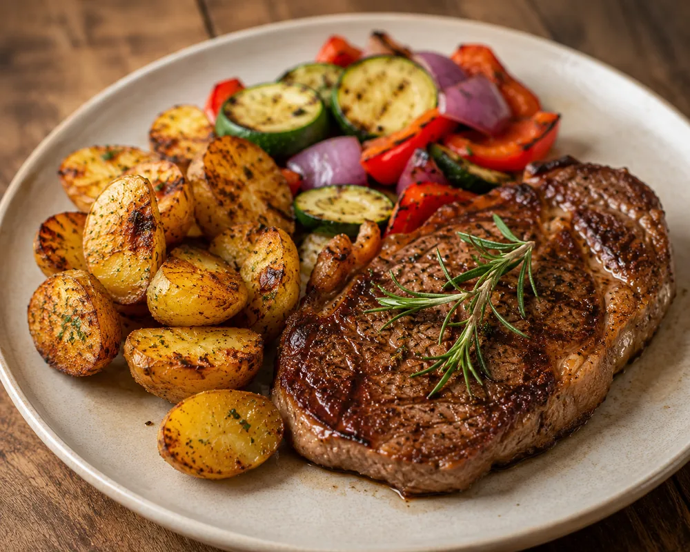 Bifes com Batatas na Air Fryer